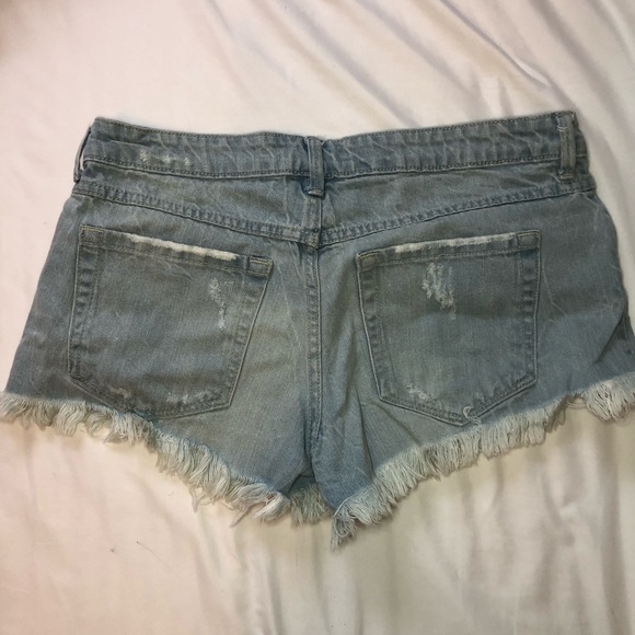 Blue denim distressed shorts from Forever 21. Size 28” - Picture 3 of 3